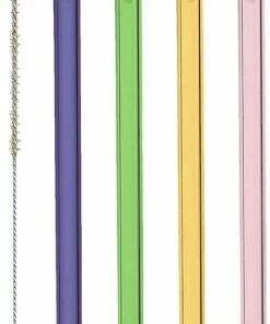 Leonardo Glastrinkhalme CIAO 4 Stück Sortiert 15 Cm Farbig + Reinigungsbürste