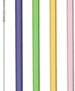 Leonardo Glastrinkhalme CIAO 4 Stück Sortiert 20 Cm Farbig + Reinigungsbürste