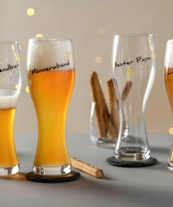 Leonardo Weizenbierglas PRESENTE 500 Ml ′Feierabendbier′ -WMF-Geschäft 221 044521 2 K