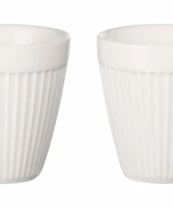 ASA Thermobecher Espresso 2er Set Thermo Striped, Weiß