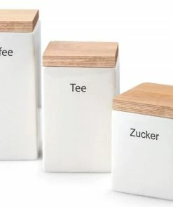 Continenta Vorratsdose Quadratisch Aus Keramik Mit Holzdeckel -WMF-Geschäft 3912 3913 3914 bearbeitet l