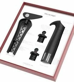 L´Atelier Du Vin L′Atelier Du Vin Spindelkorkenzieher Chic Monsieur Night Geschenkset