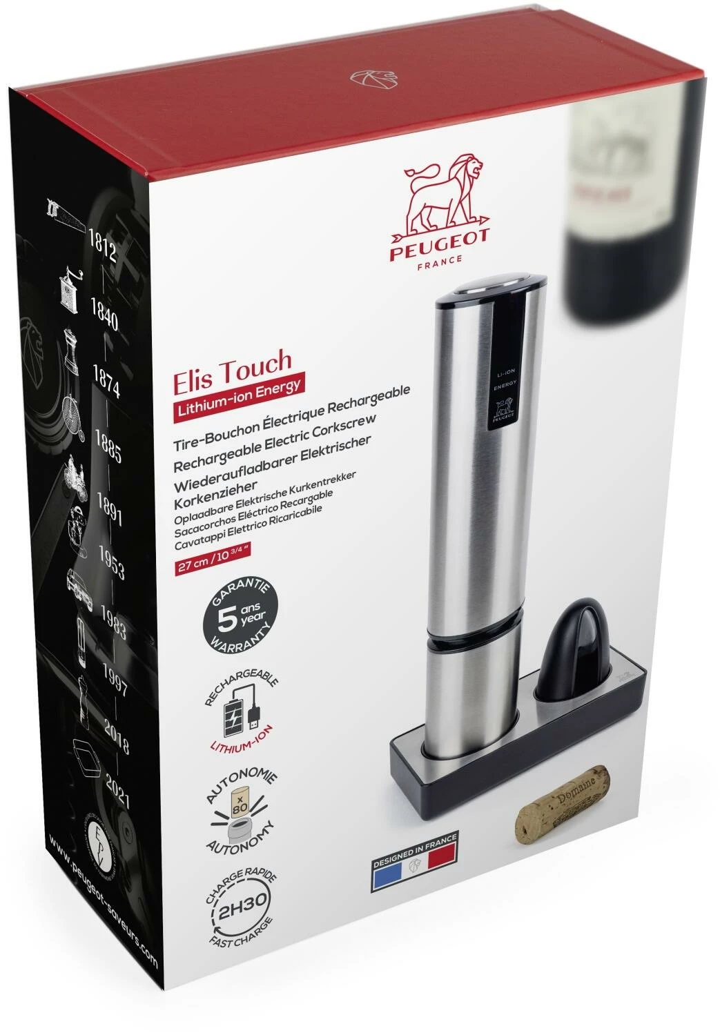 PEUGEOT Elektrischer Korkenzieher Elis Touch Mit Akku, Edelstahl 17 PEUGEOT Elektrischer Korkenzieher Elis Touch Mit Akku, Edelstahl – Bild 15